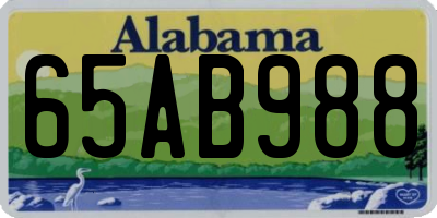 AL license plate 65AB988