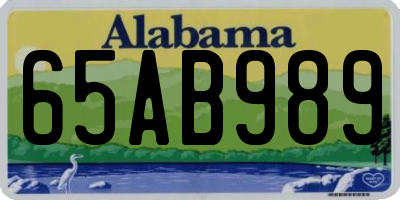 AL license plate 65AB989