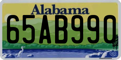 AL license plate 65AB990