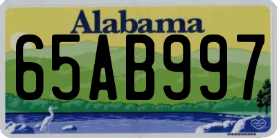 AL license plate 65AB997