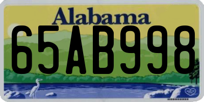 AL license plate 65AB998