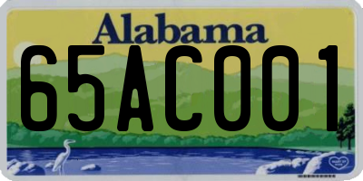 AL license plate 65AC001