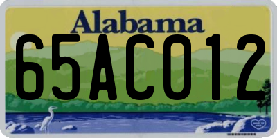 AL license plate 65AC012