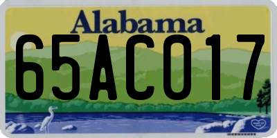 AL license plate 65AC017