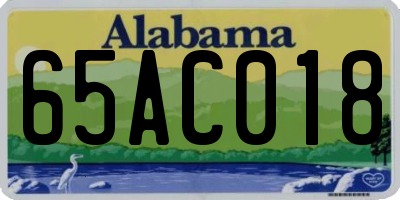 AL license plate 65AC018