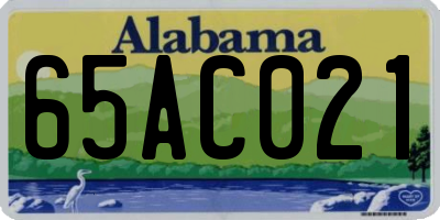 AL license plate 65AC021