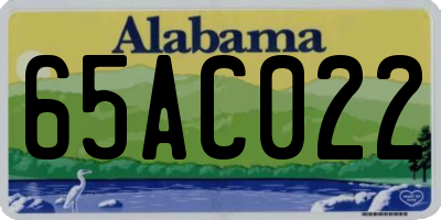 AL license plate 65AC022