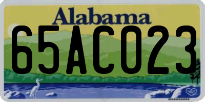 AL license plate 65AC023