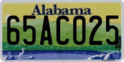 AL license plate 65AC025