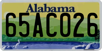 AL license plate 65AC026