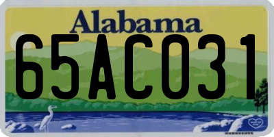 AL license plate 65AC031