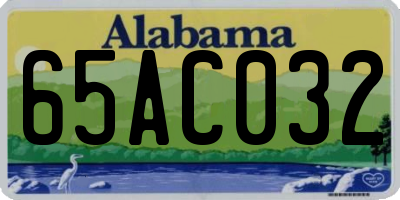 AL license plate 65AC032