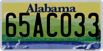 AL license plate 65AC033