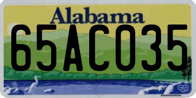 AL license plate 65AC035