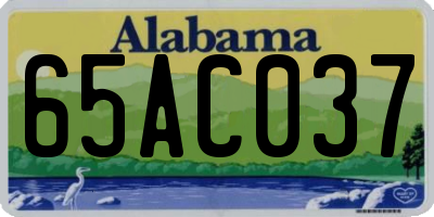 AL license plate 65AC037