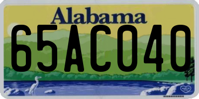 AL license plate 65AC040