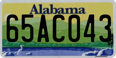 AL license plate 65AC043