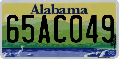 AL license plate 65AC049