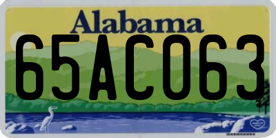 AL license plate 65AC063