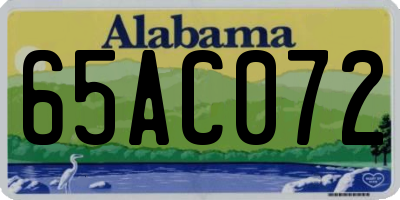 AL license plate 65AC072