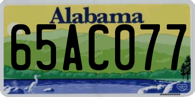 AL license plate 65AC077