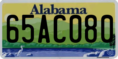 AL license plate 65AC080