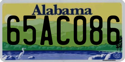 AL license plate 65AC086