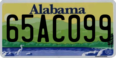 AL license plate 65AC099