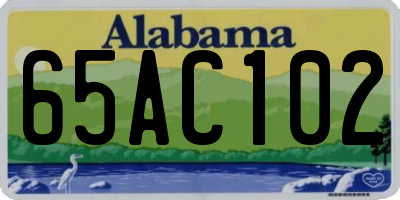 AL license plate 65AC102