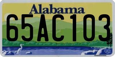 AL license plate 65AC103