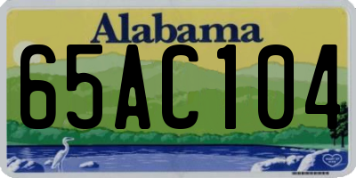 AL license plate 65AC104