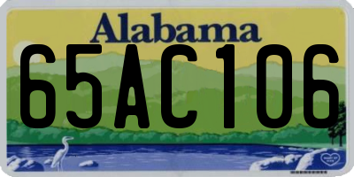 AL license plate 65AC106