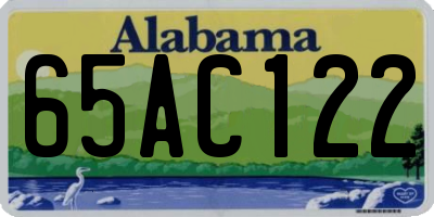 AL license plate 65AC122