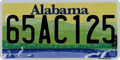 AL license plate 65AC125