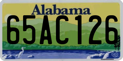 AL license plate 65AC126