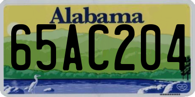 AL license plate 65AC204