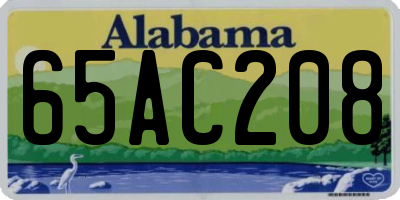 AL license plate 65AC208