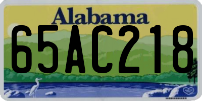 AL license plate 65AC218