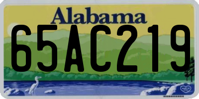 AL license plate 65AC219