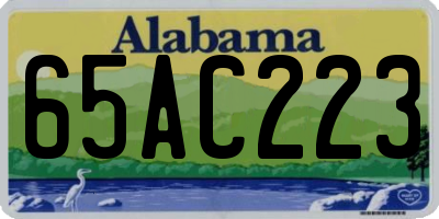 AL license plate 65AC223