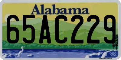 AL license plate 65AC229