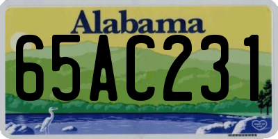 AL license plate 65AC231