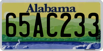 AL license plate 65AC233