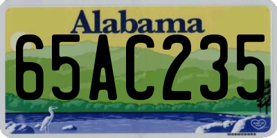 AL license plate 65AC235