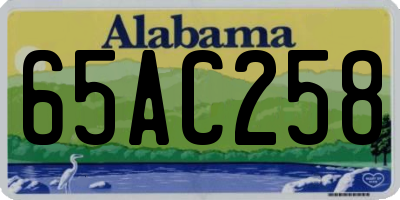 AL license plate 65AC258