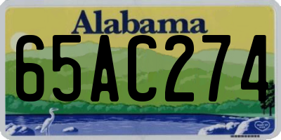 AL license plate 65AC274