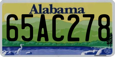AL license plate 65AC278