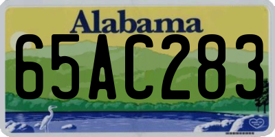 AL license plate 65AC283