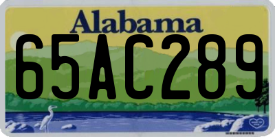 AL license plate 65AC289