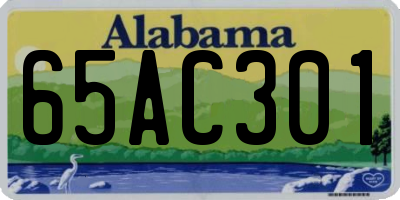 AL license plate 65AC301